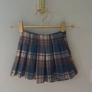 Zara Navy and Cream Plaid Skort